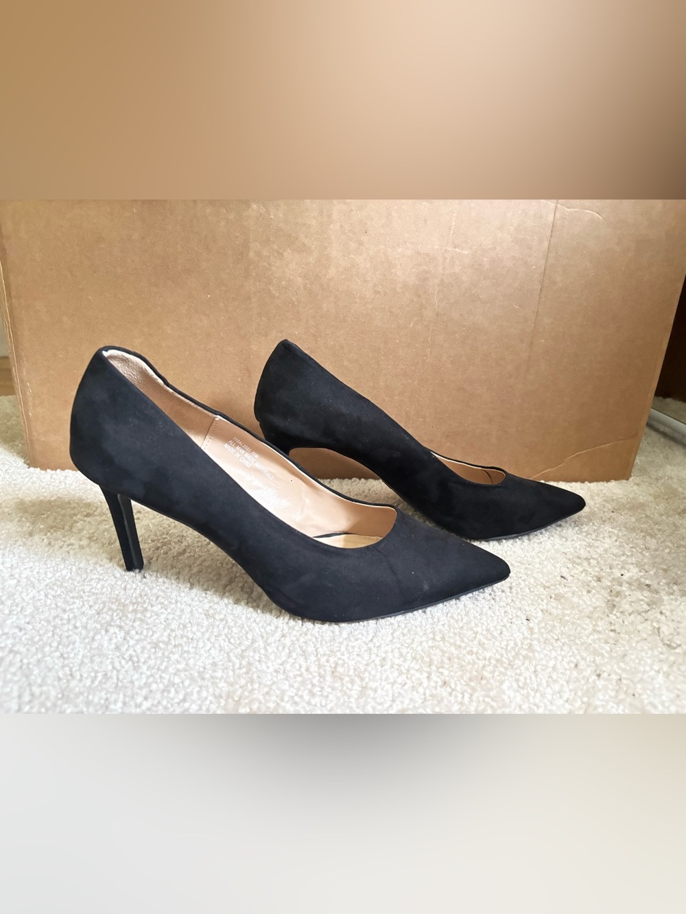 Black Suede Black Pointed-Toe Stiletto Pumps